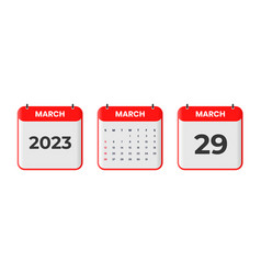 March 2023 Calendar Design 29th 2023