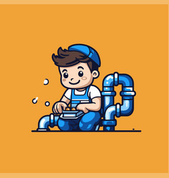 Plumber Cartoon Character Icon