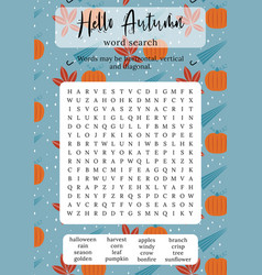 Autumn Word Search Puzzle