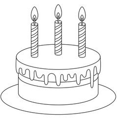 Birthday Cake Coloring Page For Kids