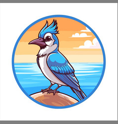 Blue Jay Cute Funny Cartoon Kawaii Colorful