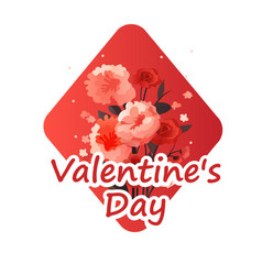 Flowers Bouquet Happy Valentine Day Poster Or