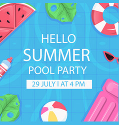 Hand Drawn Colorful Pool Party Posts