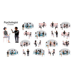 Set Of Psychologist Counceling Single People