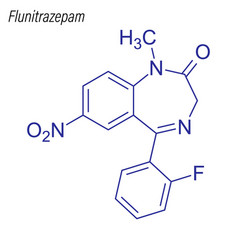 Skeletal Formula Flunitrazepam Drug Chemical