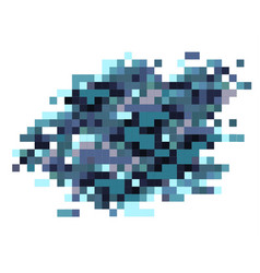 Abstract Form Of Pixel Spot In Blue Halftones