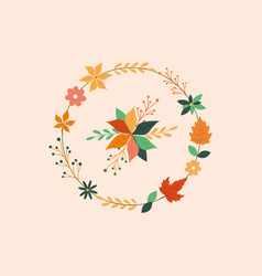 Autumn Floral Decoration In Flat Style