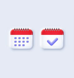 Calendar 3d Icons Date Planner Signs Event