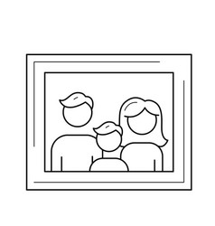 Family Photo Frame Line Icon