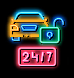 Machine Protection 24 7 Neon Glow Icon