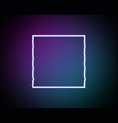 Glitched Square Frame Design Distorted Glitch