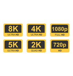 Golden 8k 4k 5k Ultra Hd Video Resolution Icon