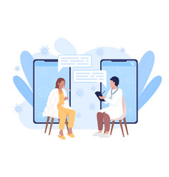 Online Meeting With Doctor Flat Concept