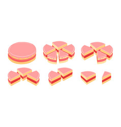 Pieces Pink Cake Infographic Set The Whole