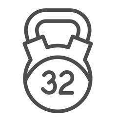 32 Kg Weight Line Icon Kettlebell