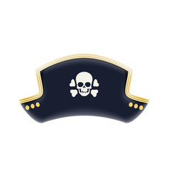 Cartoon Pirate Captain Tricorn Hat With Skull