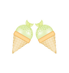 Green Tea Ice Cream With Mesh Technique 3