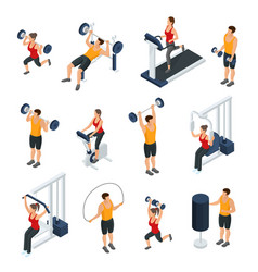 Isometric People In Gym Collection