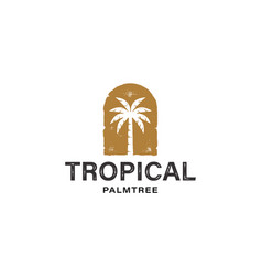 Tropical Palm Tree Niche Door Logo Icon