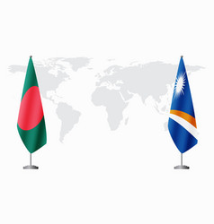 Bangladesh And Marshall Islands Flags For