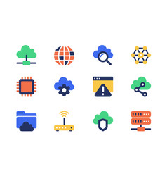 Cloud Technology Concept Of Web Icons Set