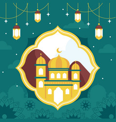 Flat Islamic New Year With Building