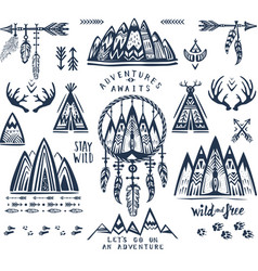 Outdoor Wanderlust And Adventure Labels