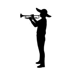 Silhouette Of Mexican Man Playing The Trumpet