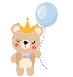 Teddy Bear With Crown Holding A Balloon