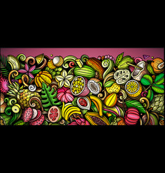 Cartoon Doodle Tropical Fruits Banner