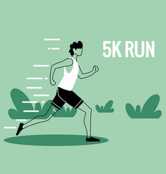 Man Avatar Running And 5 K Run Design