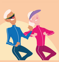 Elderly Couple Running Active Seniors