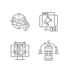 Gaining Digital Proficiency Linear Icons Set