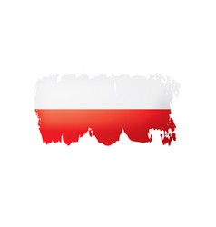 Poland flag on a white Royalty Free Vector Image