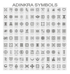 Set monochrome icons with adinkra symbols Vector Image