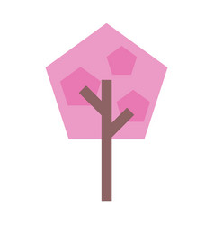 Tree Icon Pentagon Geometric Symbol For Nature