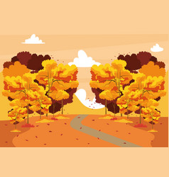 Beautiful Autumn Landscape Design Trees Leaves