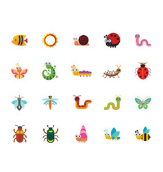 Funny Insects Icon Set