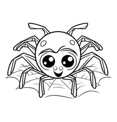 Cute Spider Icon Cartoon