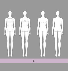 Set Of L Women Fashion Template 9 Nine Head Size