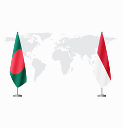 Bangladesh And Monaco Flags For Official Meeting