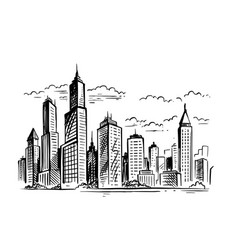 City Cityscape Skyline Sketch Modern Urban