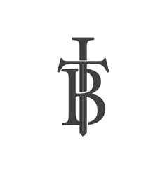 Letters Tb Sword Shape Logo