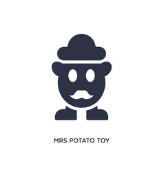 Mrs Potato Toy Icon On White Background Simple