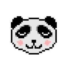 Panda Bear In Pixel Art Style