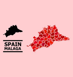 Red Lovely Mosaic Map Malaga Province