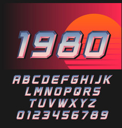 Slanted Retro Futuristic Font In Style 80s