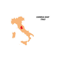 Umbria Regions Map Highlighted On Italy Map