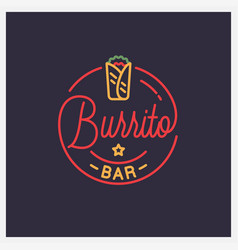 Burrito Bar Logo Round Linear Mexican