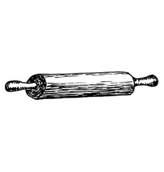 Vintage Hand Drawn Rolling Pin Isolated